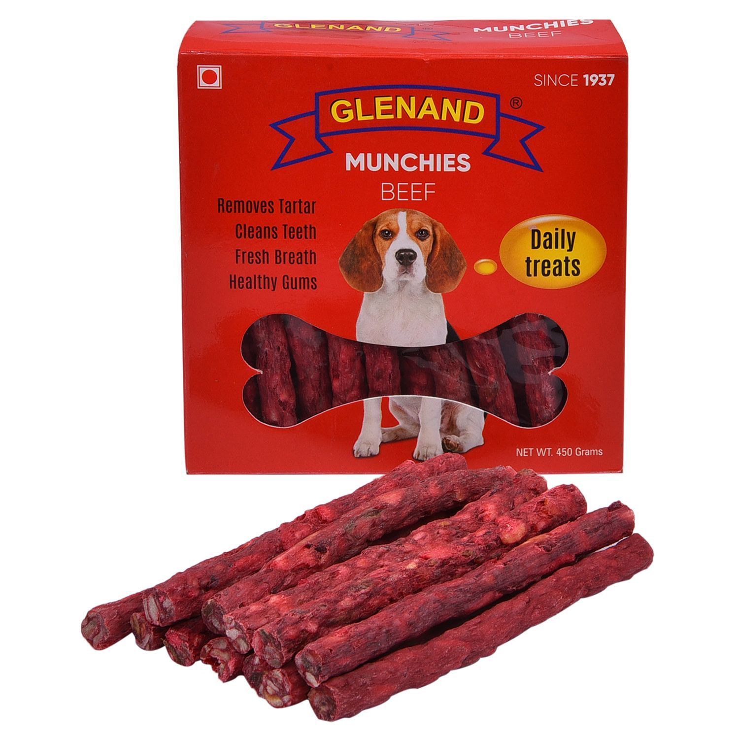 Glenand Dog Munchies 450g Beef Box