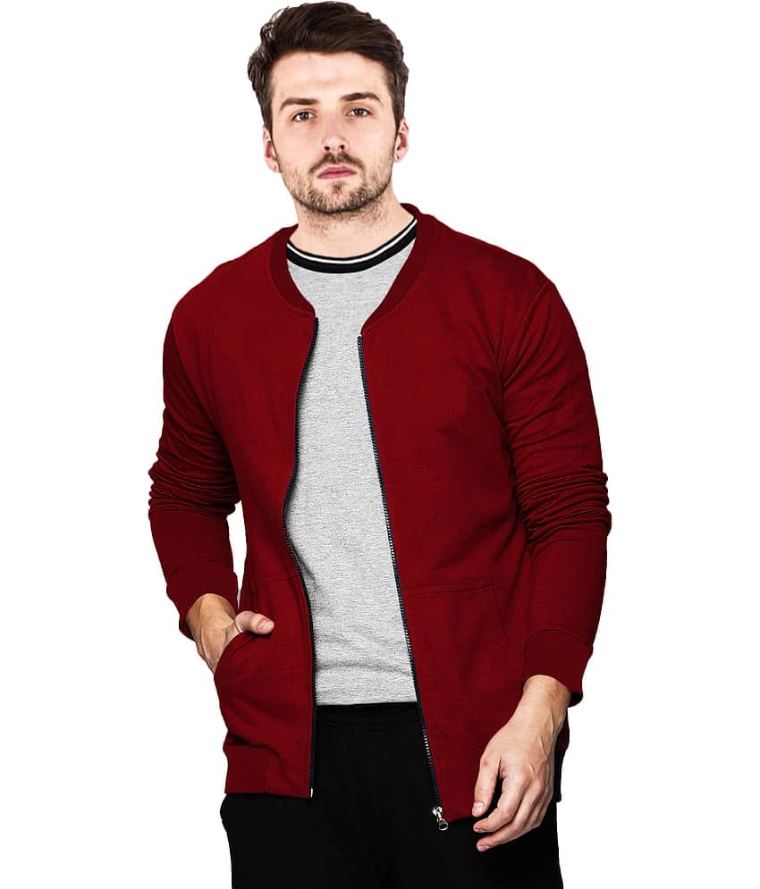 Leotude Maroon Casual Jacket