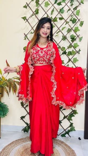 Beautiful Party Wear Crop Top Shrag Outfits