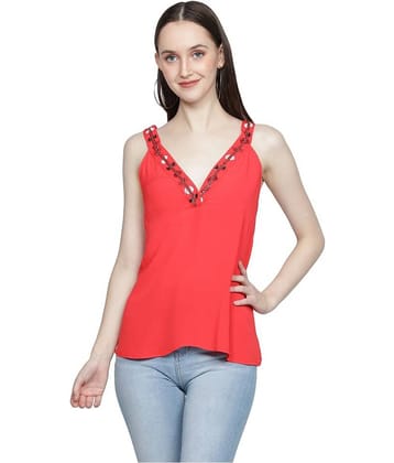 NUEVOSDAMAS Women's Rayon Regular Top ( Red )