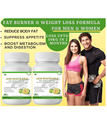 Natura Herbal LEAN HEALTH GOLD Fat Burner & Weight Reduce capsules-for 2 Months 500 mg Natural Pack of 2