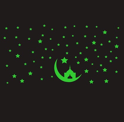 DreamKraft Glow in The Dark Decorative Radium Sticker (Green, 20 cm X 17 cm)