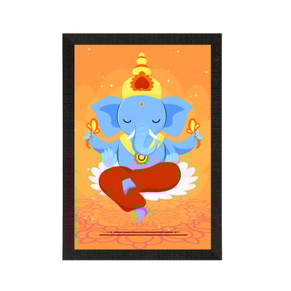 Lord Ganesha Satin Matt Texture UV Art Painting