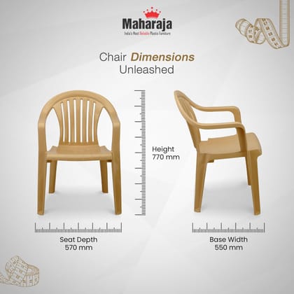 MAHARAJA Premium Plastic Chair for Home & Office | Comfortable | 200Kg Capacity