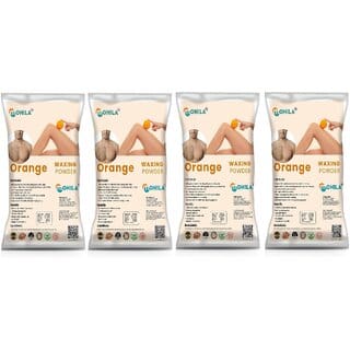 4 Packs of Mohila Hair Removal Orange Wax Powder for Men Women Painless Body Hair Removal Wax Powder (100 gm each)