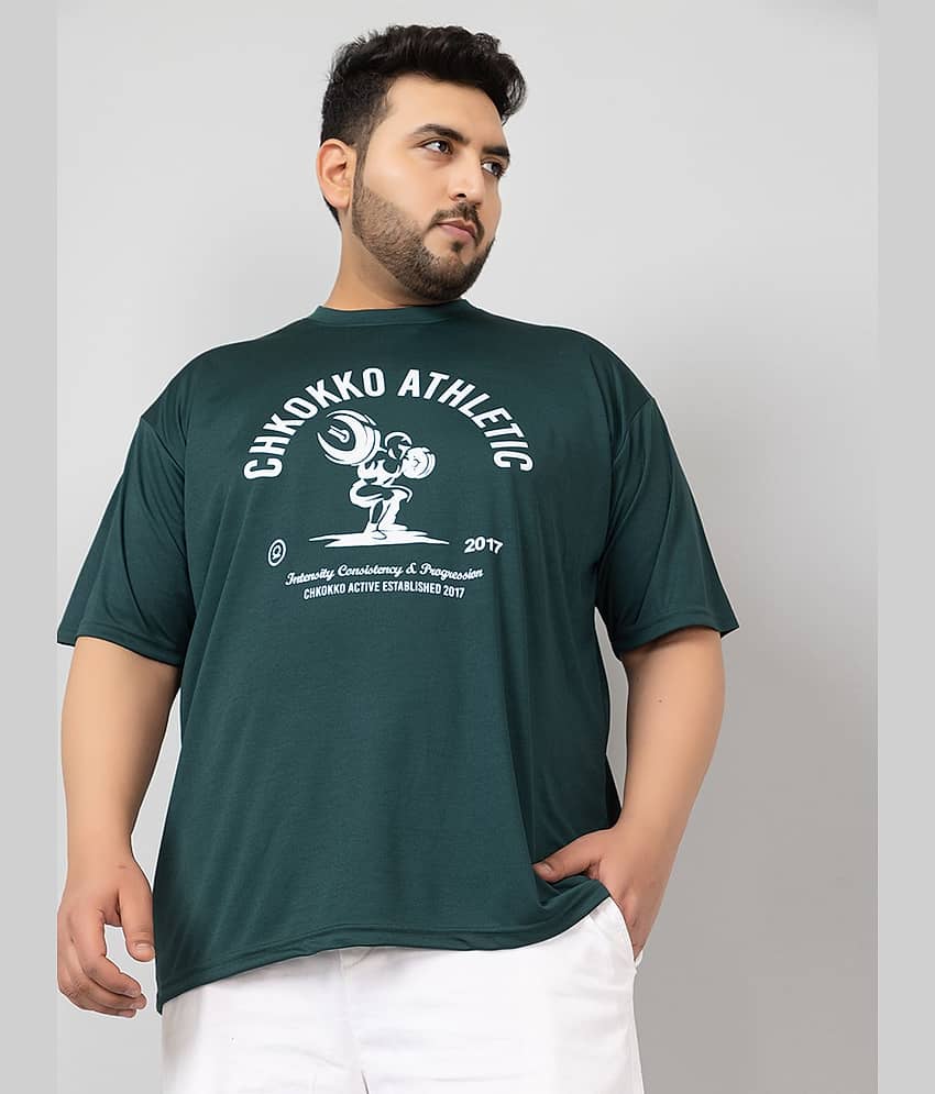 Chkokko Pack of 1 Polyester Regular Fit Men's T-Shirt ( Green )