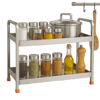 Stainless Steel 2-Tier Kitchen Rack | Rust-Proof Multipurpose Storage Organizer Shelf for Countertop, Bathroom & Under Sink | Steel Shelf Stand with Anti-Skid Feet