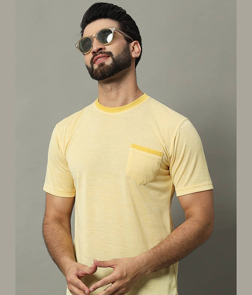 GET GOLF Pack of 1 Cotton Blend Regular Fit Men's T-Shirt ( Yellow )