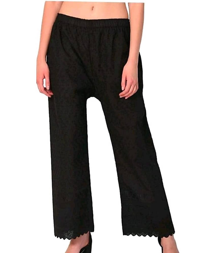 OuterWear Pack of 1 Cotton Blend Relaxed Women's Palazzos ( Black )