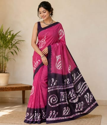 Cotton Batik Print Saree