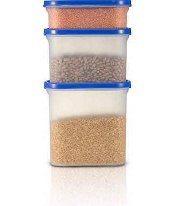 iview kitchenware - Grocery/Food/Pasta Plastic Navy Blue Dal Container ( Set of 3 )
