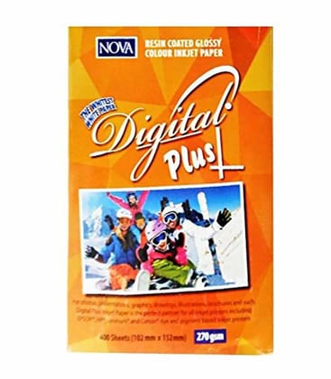 Nova Digital Plus Photo Paper 270 GSM 4*6 Paper High Quality Gloss 400 paper (50*8) Nova Digital Plus Photo Paper 270 GSM 4*6 Paper High Quality Gloss 400 paper (50*8)