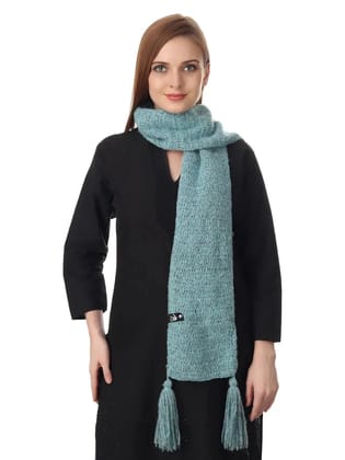 Graceful Turquoise Crochet Scarf/55 inches L X 7 inches W