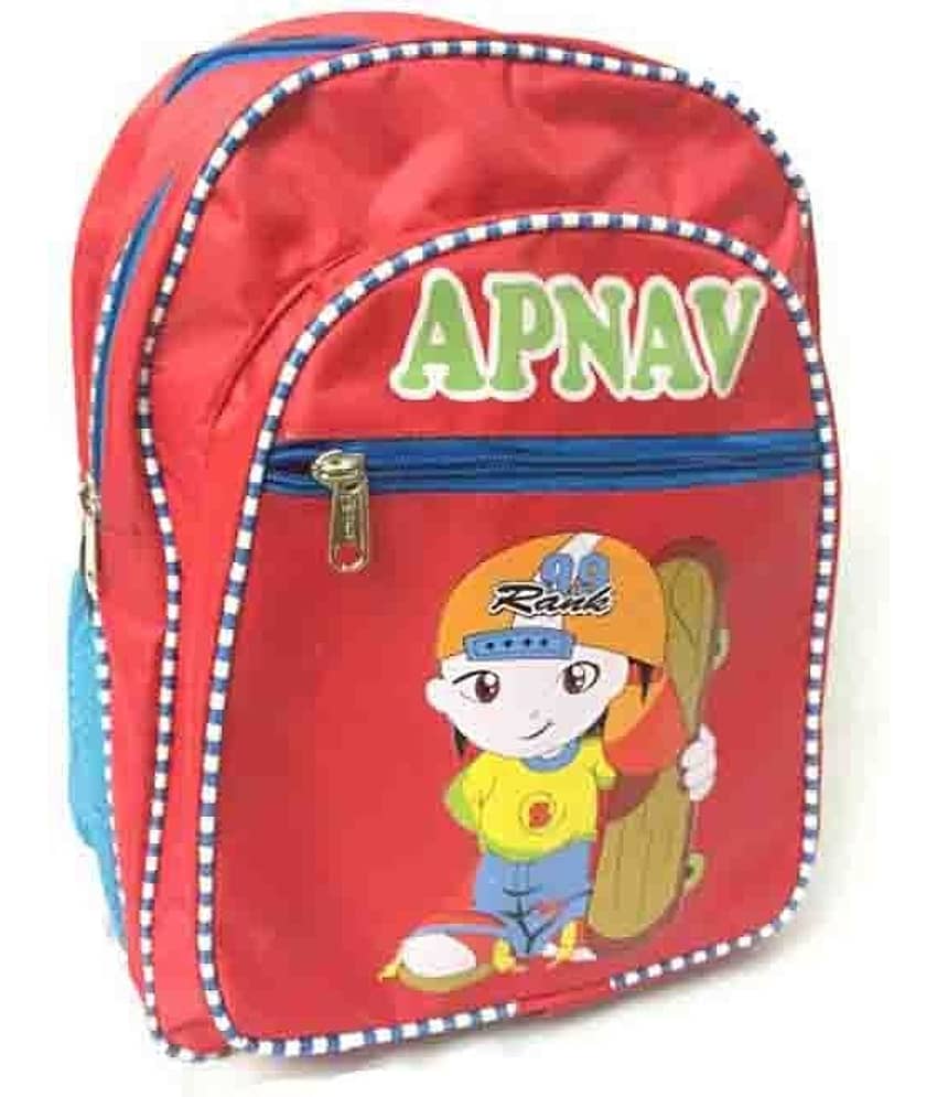 Apnav Polyester 12 Ltrs Red Kids School Bag