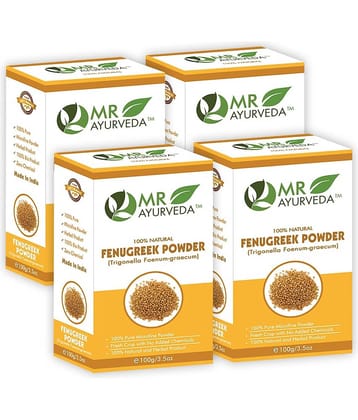 MR Ayurveda Fenugreek Powder for Shiny, Soft and Beautiful Hair Scalp Treatment 400 g Pack of 4