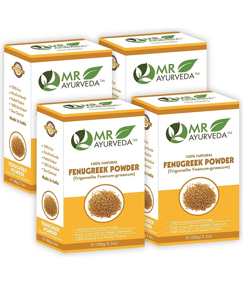 MR Ayurveda Fenugreek Powder for Shiny, Soft and Beautiful Hair Scalp Treatment 400 g Pack of 4