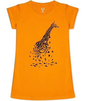 E1K Pack of 1 Girls Cotton T-Shirt ( Yellow )