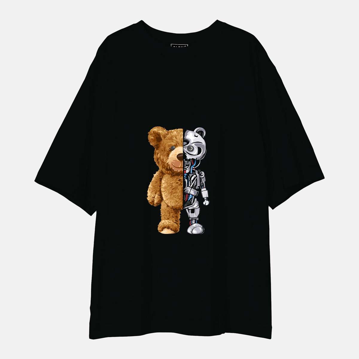ROBO TEDDY - Unisex Oversized T-Shirt-XS-S / Black