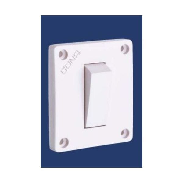 Cona Gold 1 Way 16A White Switch 1491 pack of 10 - Electricals | Buy online on ZillyBuy