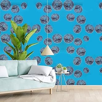 Eurotex 3D Modern Design Wall Paper for Wall Decor use as Wall Covering for Living Room, Living Room, Walls Sky Blue Color Wallpaper (Roll 57 sq ft) 30402.