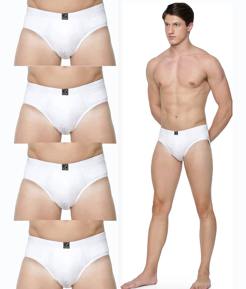 Inner Element Pack of 5 Cotton Briefs For Men's ( White )