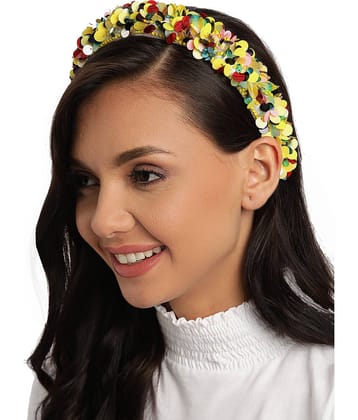 Anekaant Yellow Party Hair Band