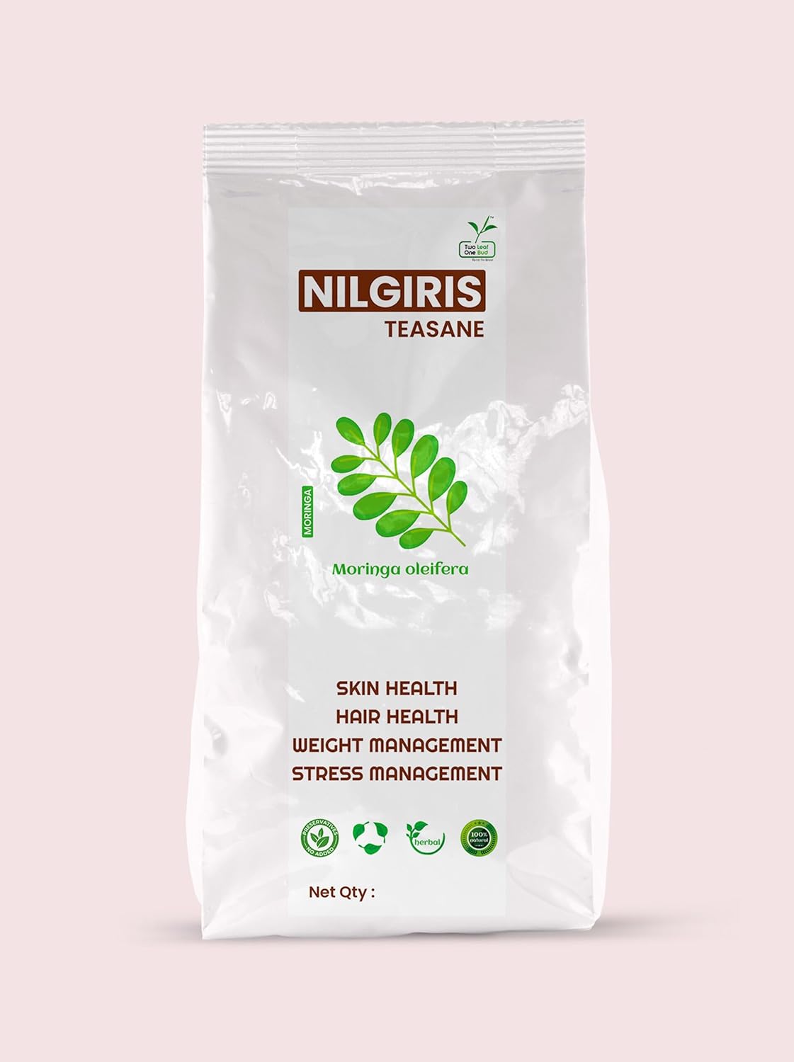 Two Leaf One Bud Nilgris White Tea - Silver Tips - Moringa Oleifera  100 Gms