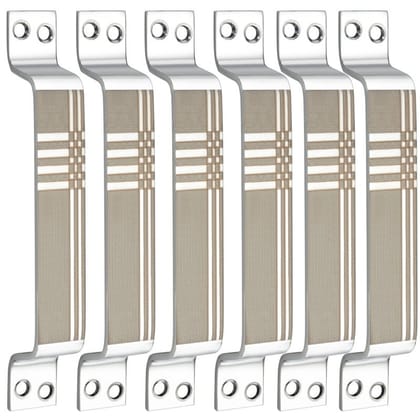S-GUARD Stainless Steel Door & Cabinet Handles, Knobs Handles-Size-6 Inch-6 Pcs-Laser Printed Design-SSL35