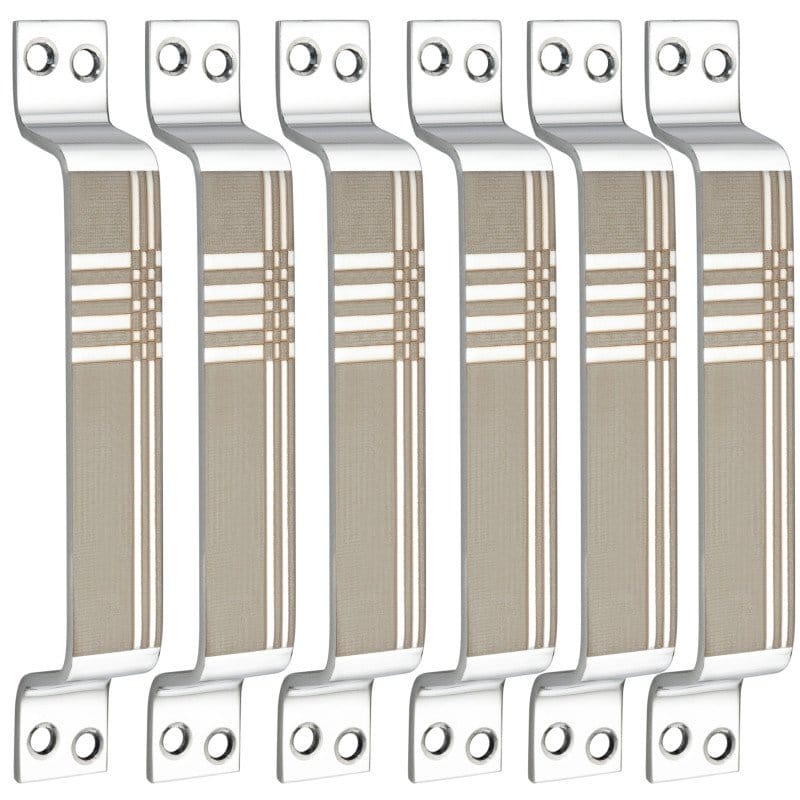 S-GUARD Stainless Steel Door & Cabinet Handles, Knobs Handles-Size-6 Inch-6 Pcs-Laser Printed Design-SSL35