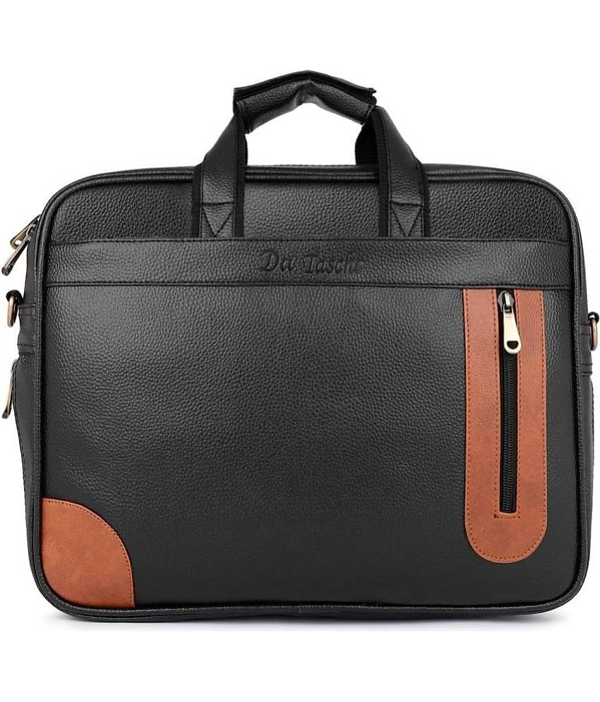 Da Tasche Black Synthetic Leather Office Bag
