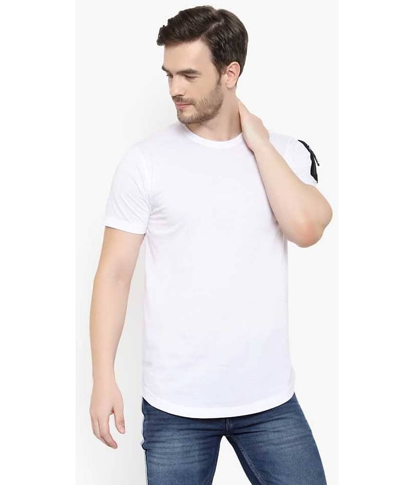 Glito Pack of 1 Cotton Blend Regular Fit Men's T-Shirt ( White )
