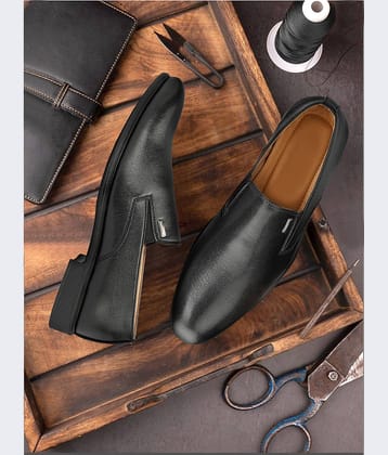 MARKRANGE Black Men's Slip On Formal Shoes