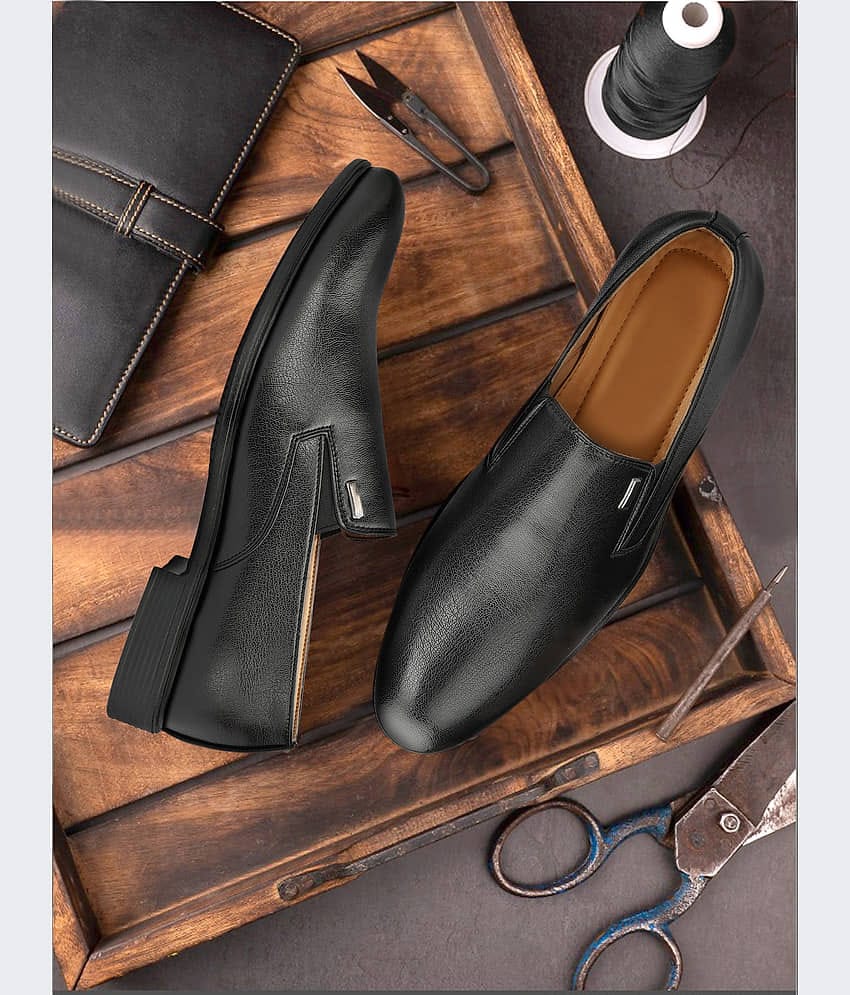 MARKRANGE Black Men's Slip On Formal Shoes