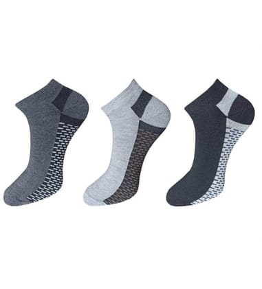 3_Pair Set Unisex Casual Cotton Solid Ankle Length Socks (Multicolor)-PID54106