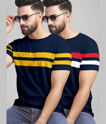 AUSK Pack of 2 Cotton Blend Regular Fit Men's T-Shirt ( Mustard )