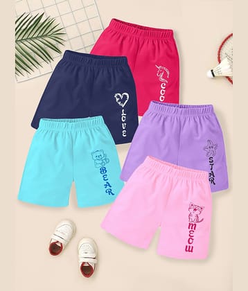 Kuchipoo Pack of 5 Cotton Blend Shorts For Boys ( Multi Color )