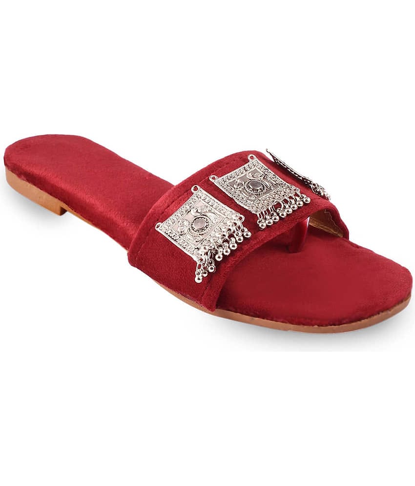 Apratim - Red Women's Flats