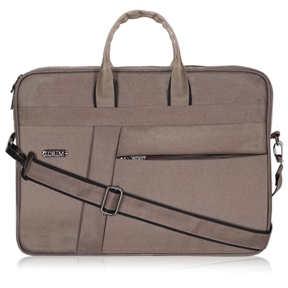 LOREM Grey Color Linen fabric 10L Laptop Messenger Bag For Men & Women New BG79