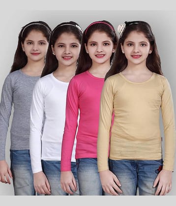 Sini Mini Pack of 4 Girls Cotton Blend Combos ( Blue )