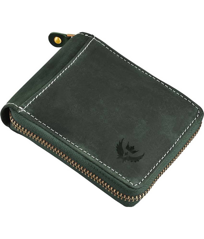 Lorenz Green 100% Leather Men's RFID Wallet ( Pack of 1 )