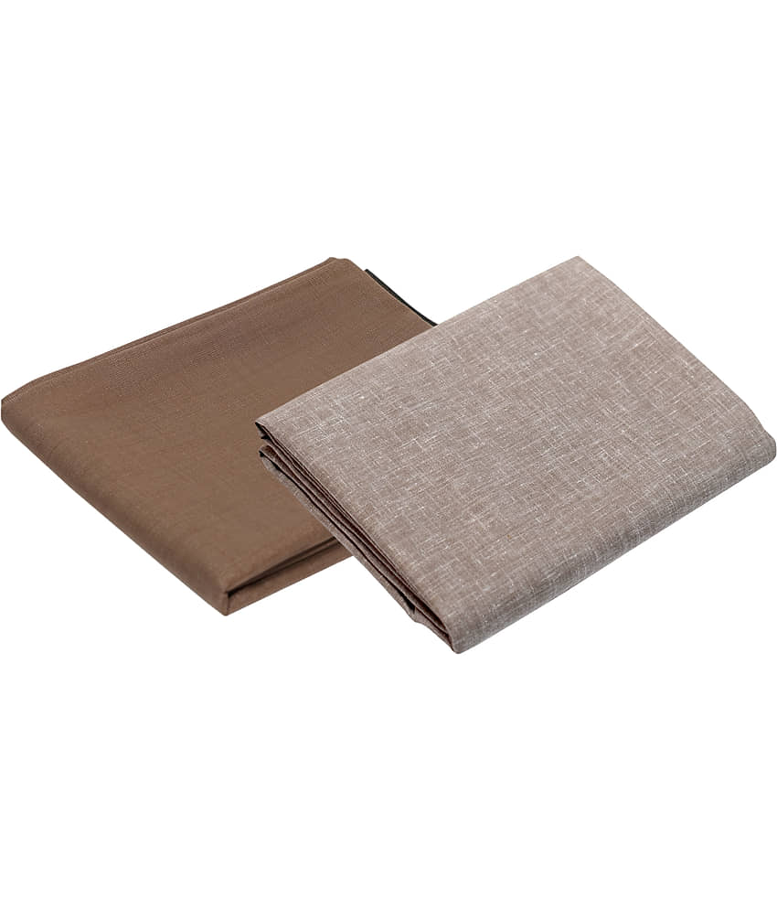 KUNDAN SULZ GWALIOR Multi Cotton Blend Unstitched Shirts & Trousers 1 Pant & 1 Shirt Pc For Men's