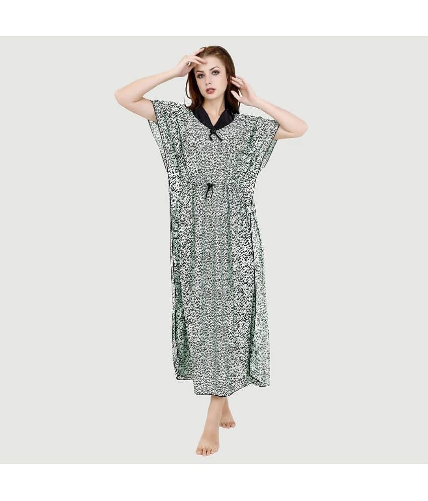 G4Girl - Yellow Satin Women's Nightwear Kaftan Night Dress ( Pack of 1 )