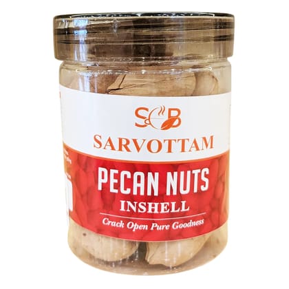 Sarvottam Premium Pecan Nuts Inshell 250g Box | Fresh Crunchy Pecans | Rich in Protein & Healthy Fats | Keto-Friendly Superfood | Nutritious Snack & Gift Option