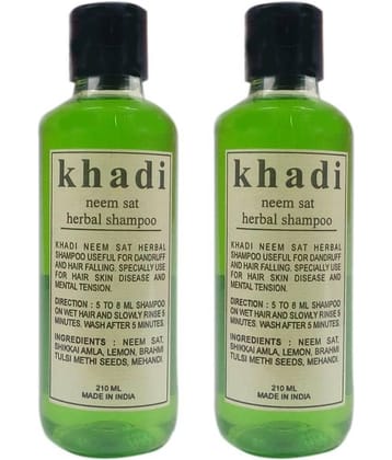 Khadi Herbal Neem Sat Shampoo 210 ml Pack of 2