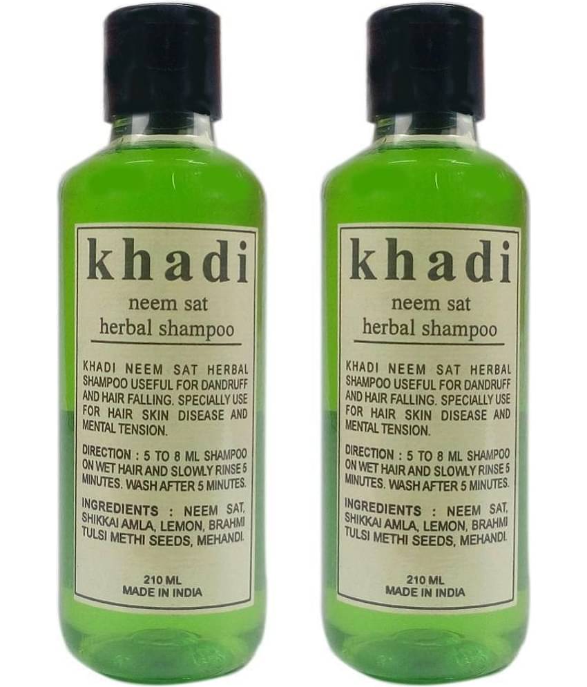 Khadi Herbal Neem Sat Shampoo 210 ml Pack of 2