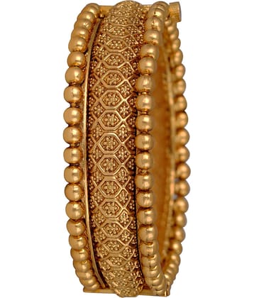Ethnic 1 Gram Gold Plated Floral Design Openable Kada for women & Girls