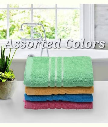 Satisfyn Pack of 4 Cotton 351-400 -GSM Hand Towel ( Multicolor )