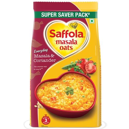 Saffola Masala Oats Masala & Coriander, 500 gm - Saffola Masala Oats Masala & Coriander, 500 gm