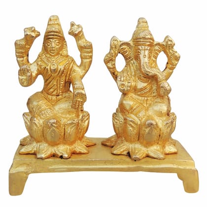 Brass Showpiece Laxmi Ganesh Statue On Same Base (BSMAS888 A)