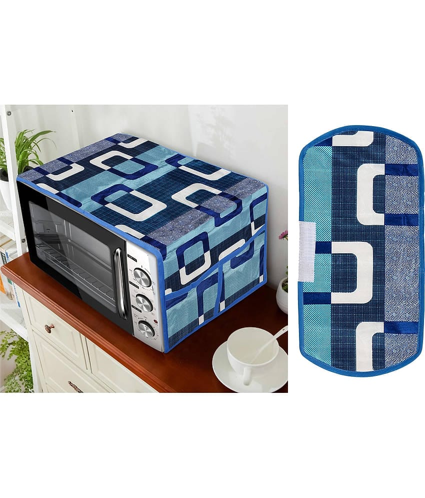 E-Retailer Set of 2 Polyester Blue Microwave Oven Cover -